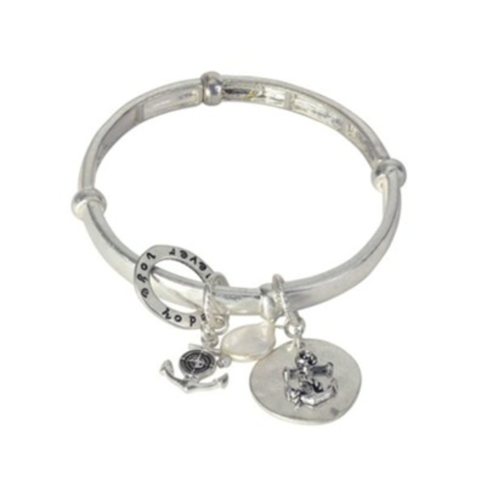 Never Lose Hope Charm Stretch Bracelet - NEW